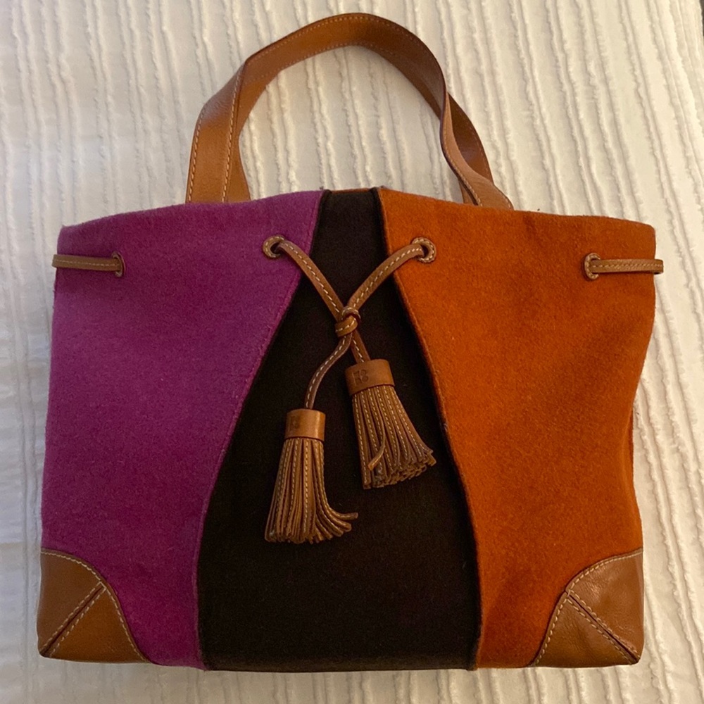 Kate Spade tried color wool and leather handbag
